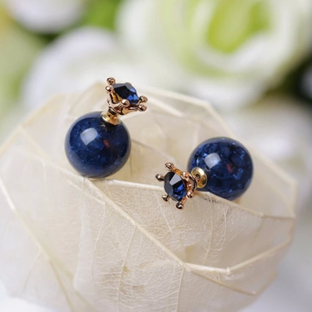 🆕 JACKLYN Crown & Ball Earrings